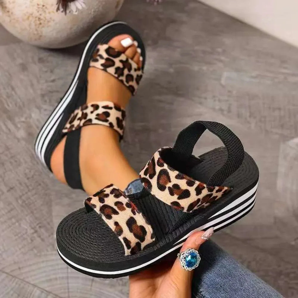 Women Slingback Wedge Sandals Outdoor Summer Lightweight Slides Solid Color Thick Bottom Ladies Slipper Female Roman Sandals