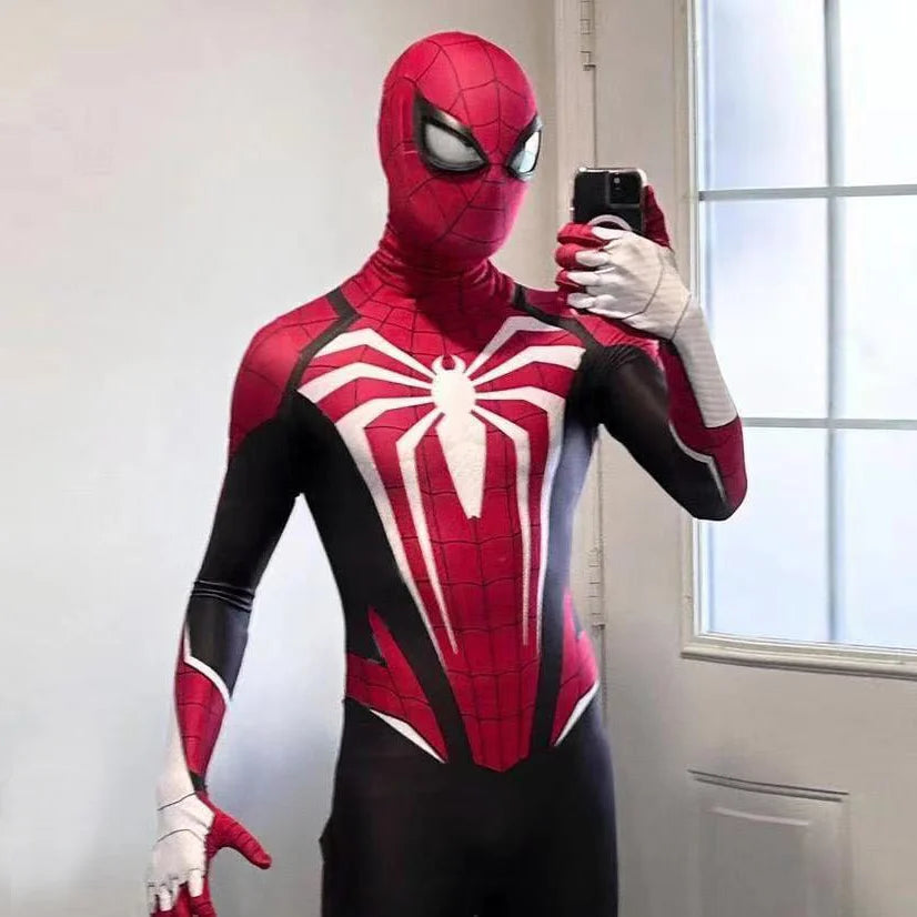 Black PS5 Advanced Spiderman Costume Cosplay 3D Printed Spandex Superhero Spidey Boys Halloween Costume Spider Bodysuits Adult