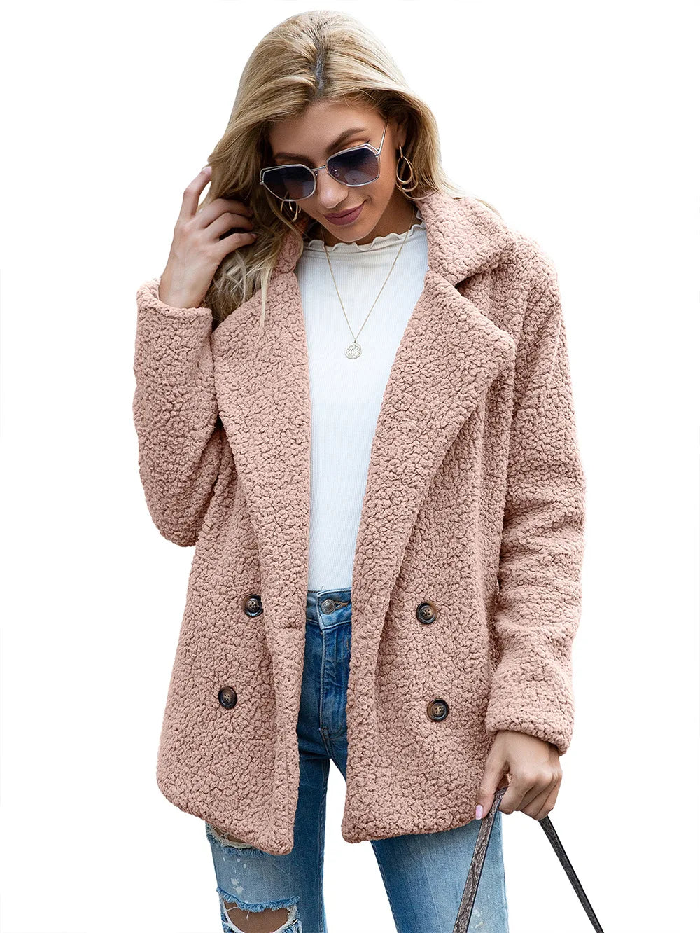 Elegant Faux Fur Cardigan Cashmere Women Coat Autumn Winter Warm Solid Women Jackets Plush Overcoat Casual Teddy Outerwear 22942