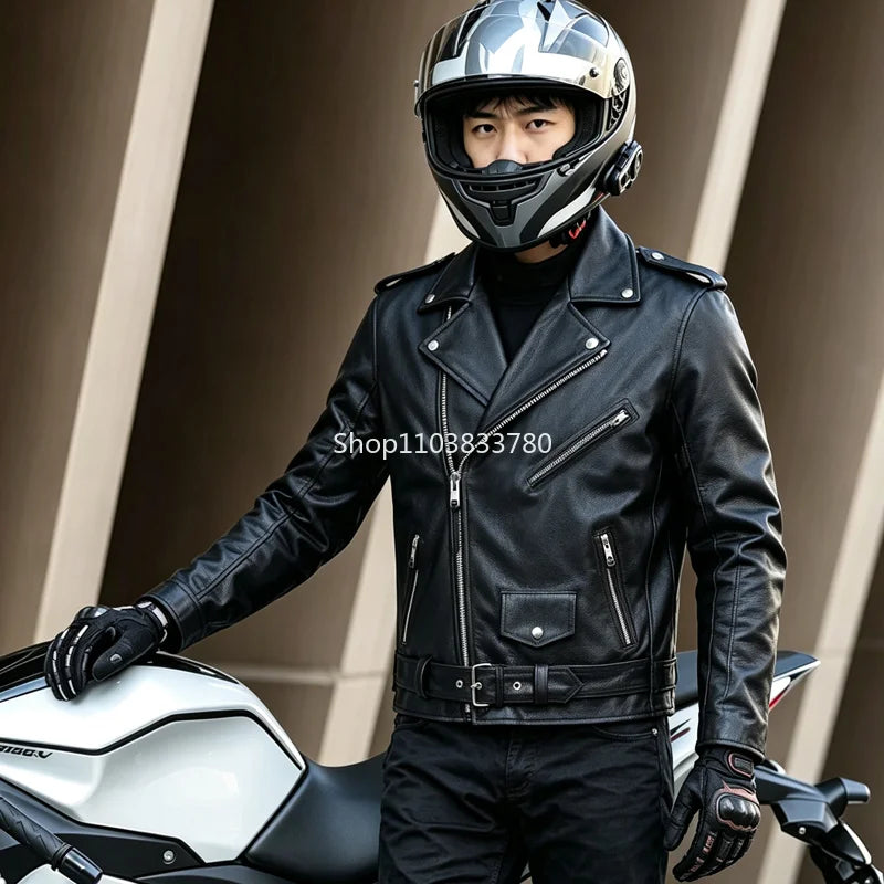 Men's Leather Jackets Autumn Spring Casual Motorcycle PU Jacket Biker Leather Coats Brand Clothing Male Outwear Streetwear Cool