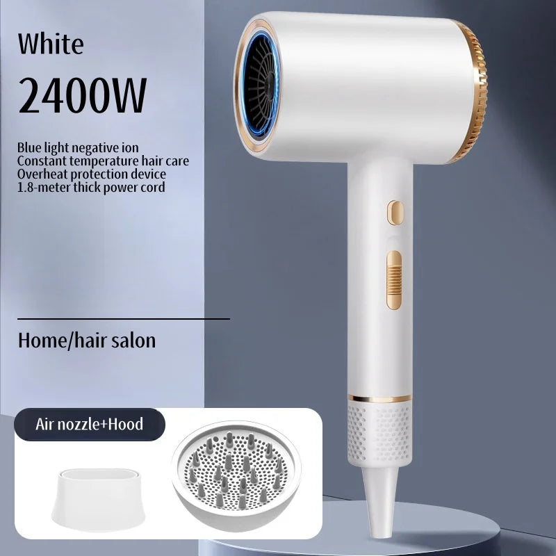 New Hair Salon Hair Dryer EU/UK Plug High-Power Quick Drying Net Red Blue Light Hair Salon Home Silent Hammer Hair Dryer