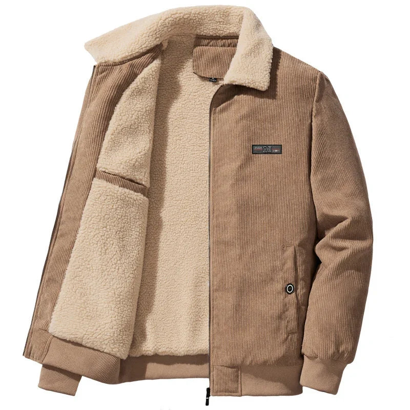 Autumn Winter New Men Jacket Fleece Thickening Corduroy Coats Men Jackets Casual Coat Men's Business Coats Mens Parka