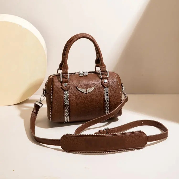 Famous design zipper women's crossbody bag, fashionable women's chain shoulder bag, modern trendy style handbag