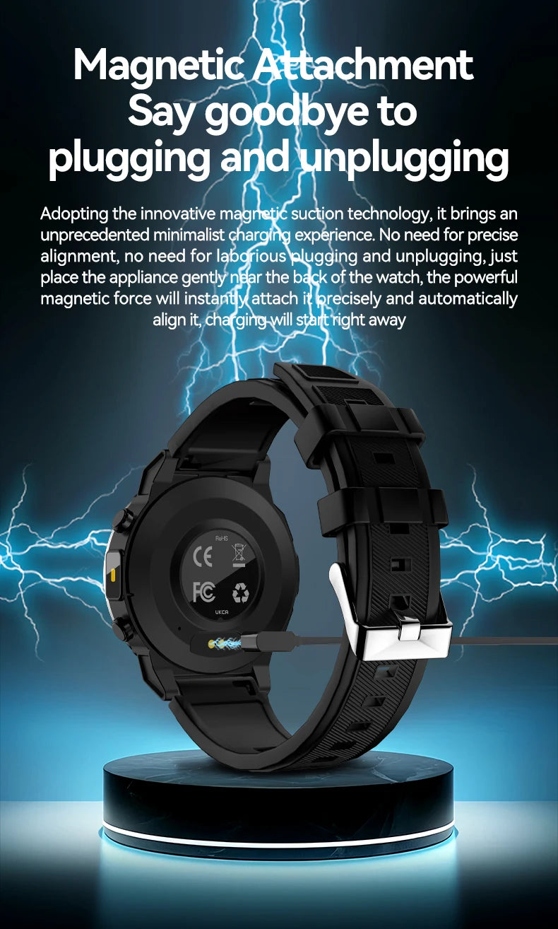 Smart Watch Men Women 1.52" Always-On Display Step Counter Magnetic Charging Bluetooth Call Fitness Tracker Multisport Modes