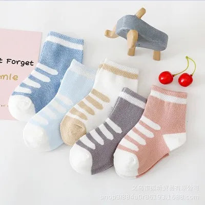 5Pairs Baby Socks Newborn Baby Boy Socks 0-6Years Kids Pure Cotton Animal Design Fadeless Soft Children's Socks for Girls