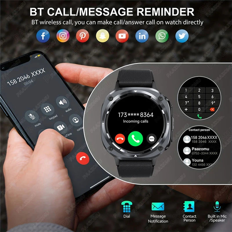 NEW Watch 7 Ultra Smart Watches IP68 Waterproof Bluetooth Call Heart Rate LED Flashlight Outdoor Smartwatch for Android iOS