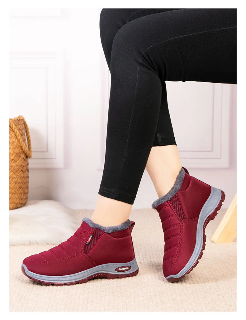 Waterproof Winter Boots for Women 2025 New Plush Snow Boots Women Ankle Boots Warm Black Couple Cotton Couples Platform Shoes