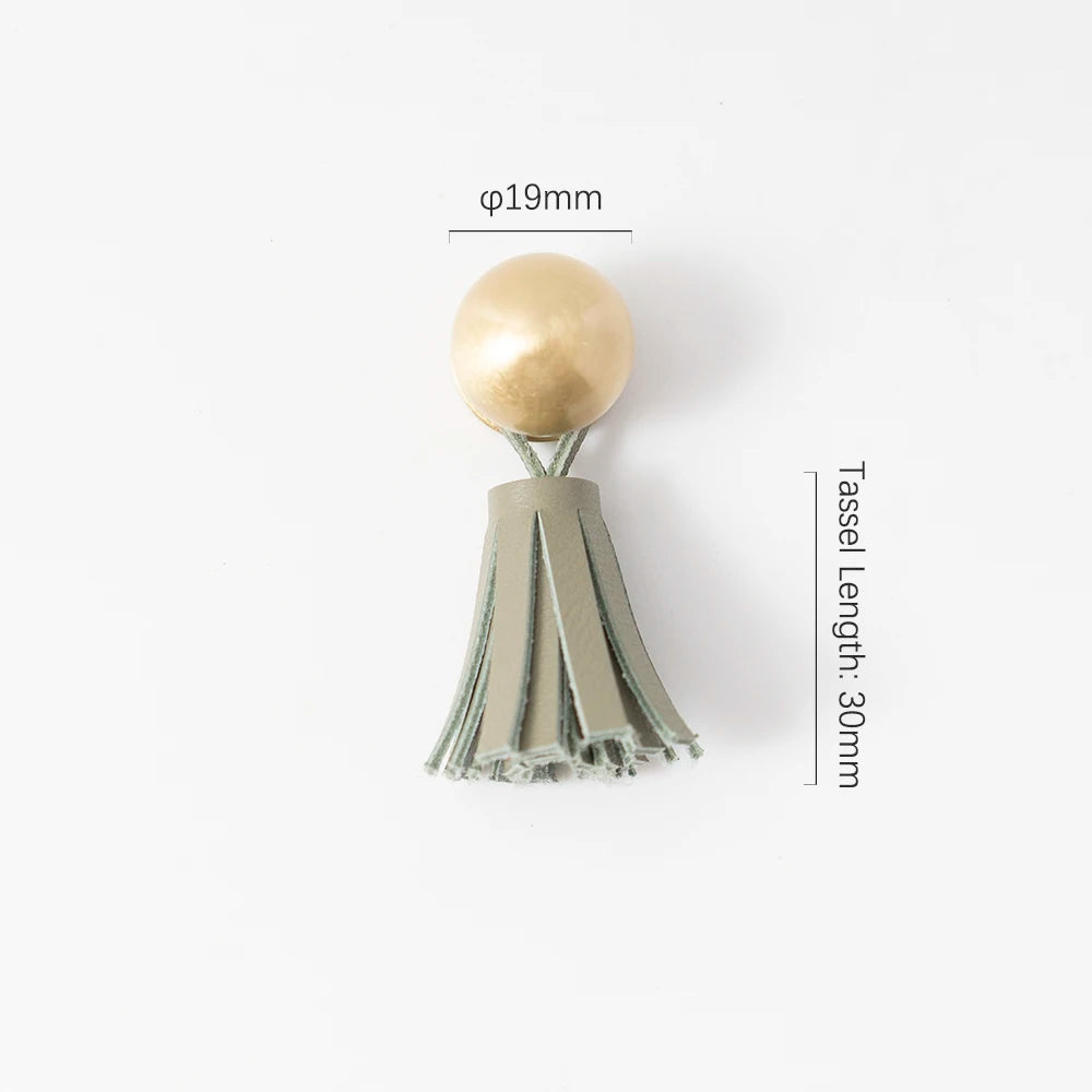 Cute Leather Tassel Knob for Kids Room Pink Cabinet Knobs Wardrobe Dresser Drawer Knobs Kitchen Cupboard  Single Hole