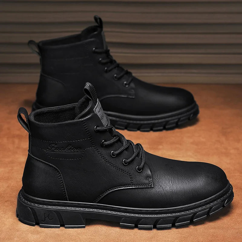 Winter Men Boots Outdoor Leather Ankle Boots Lightweight High Top Casual Boots Designer Male Work Boots Classic Handmade Boots