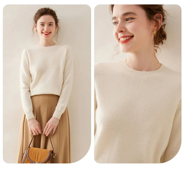 WinvyNee Cashmere Women Sweater Long Sleeve O neck Merino Wool Jumper Solid Knitwear Casual Pullover Tops Jumper Autumn A1054001