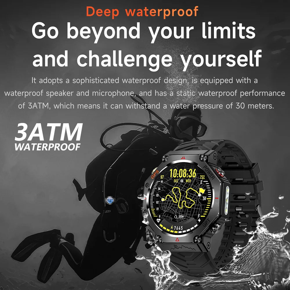 2025 New ChatGPT AI assistant Smart Watch 5ATM Waterproof GPS Built-in Dual-band GNSS Compass Sport Smartwatch Men Woman
