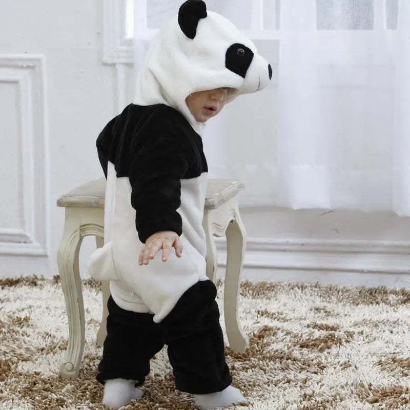 Baby Autumn Winter Clothes Climbing Romper Overalls Jumpsuit Baby Boy Girl Cute Panda Animal Costume Warm Clothes