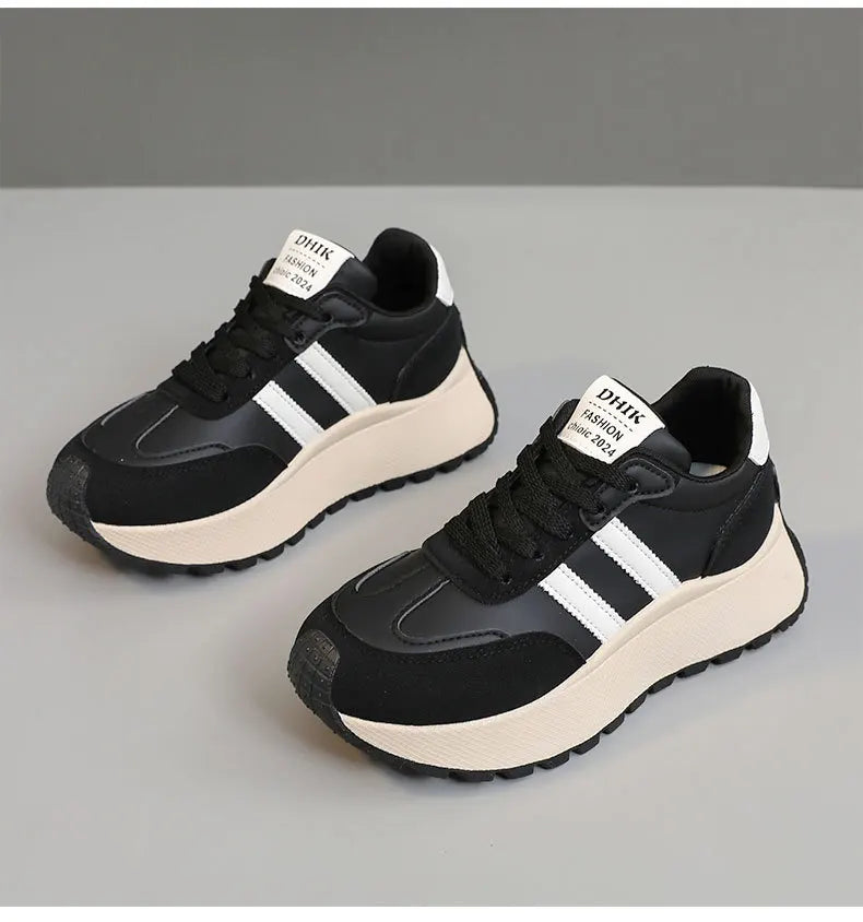 2026 Summer Thick-Soled Women Shoes Height-Increasing Women Sneakers Casual Skate Shoes Lace-Up Sports Running Shoes for Women