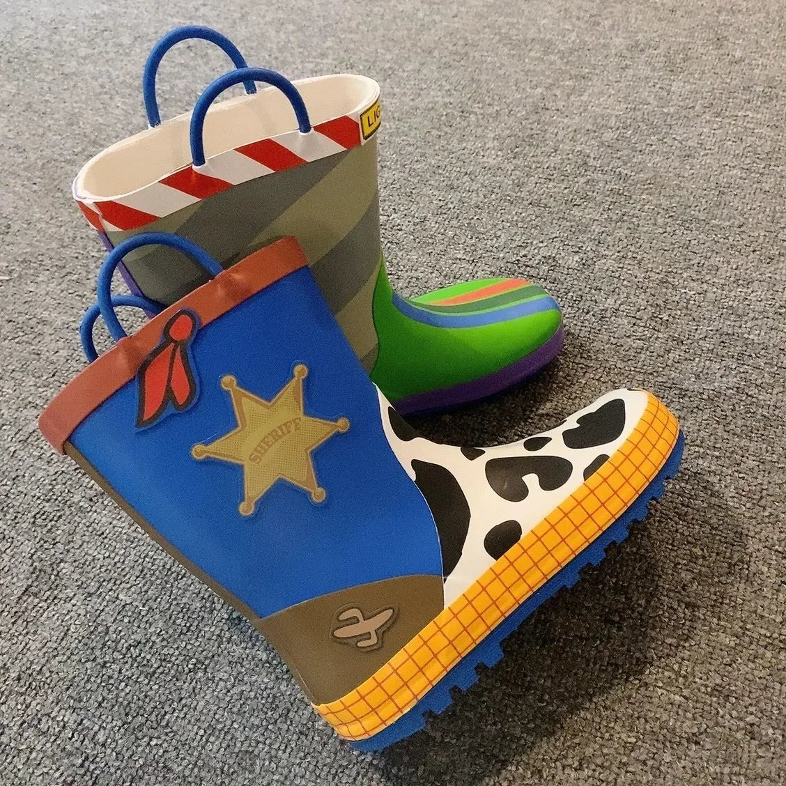 Diseny cartoon kids Toy Story Rain Boots Student Rain Boots Children's  Fashion  Shoes Non-Slip Short shoes