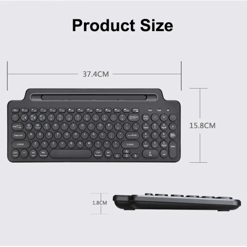 2.4G Wireless Bluetooth Keyboard With Touchpad Multi-Function Button Mini Keyboard For Windows Android IOS Tablet TV Laptop PC