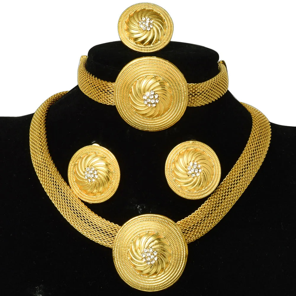 ZEADear Jewelry Sets Egg Shape Bridal Wedding Earrings Necklace Bracelet Ring Gold Plated Anniversary Jewellery Wholesale Gift