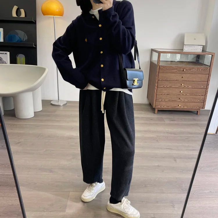 Long-sleeved Cashmere cardigan women sweater cashmere knitted  O-neck Cashmere cardigan sweater coat  Autumn and Winter