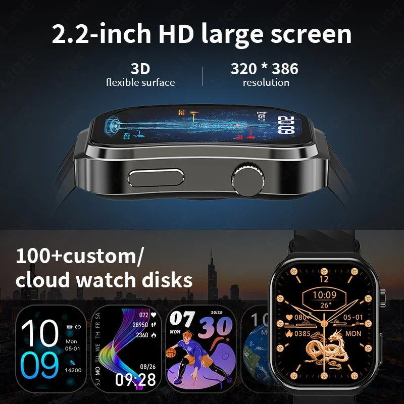 LIGE ECG+PPG AI Medical Diagnosis Health Smartwatch Blood Lipids Uric Acid Smart Watch Men Waterproof Watch Women Bluetooth Call