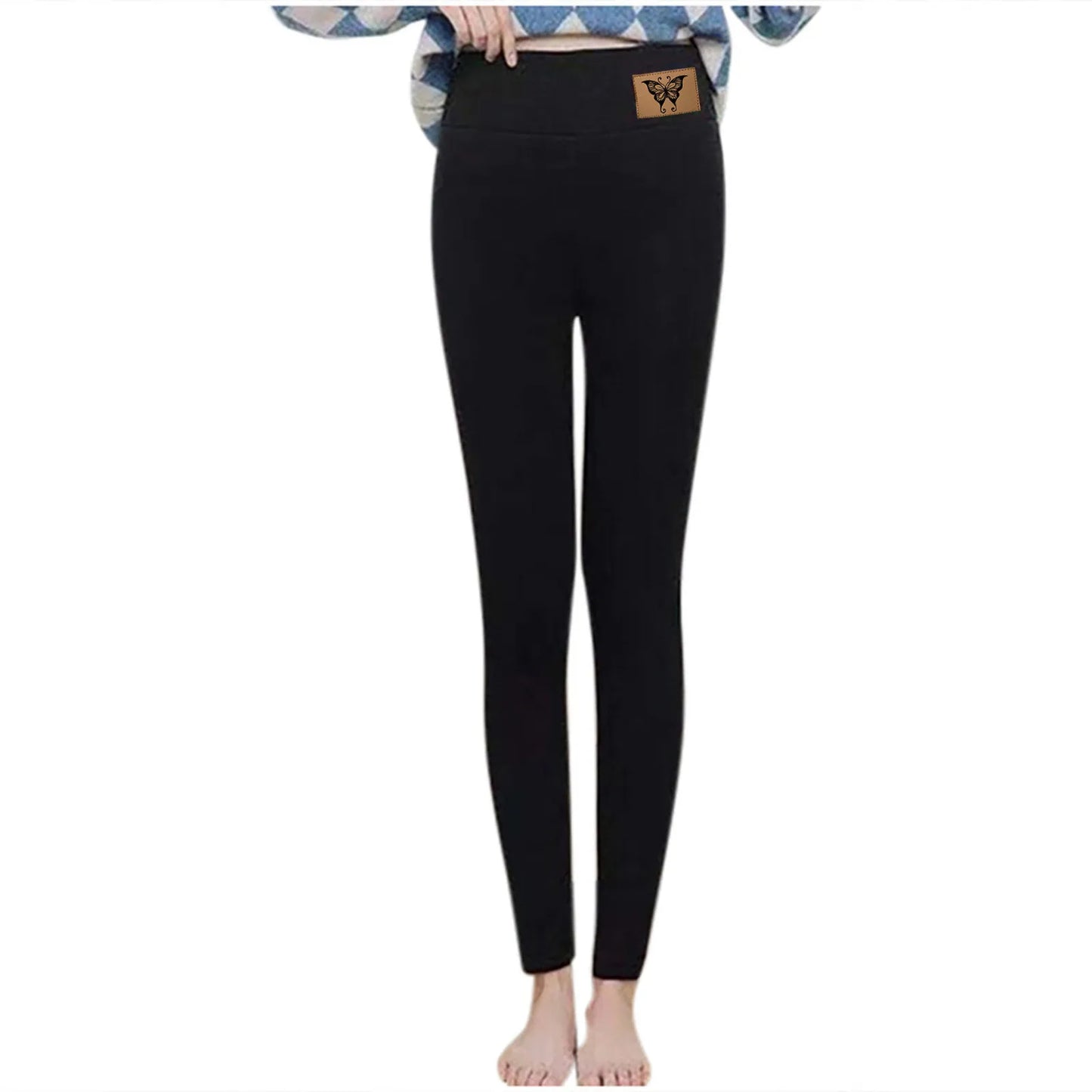 Winter Women Leggings Fleece Lined Velvet Keep Warm Pants High Waist Leggings Solid Color Comfortable Stretchy Thermal Trousers