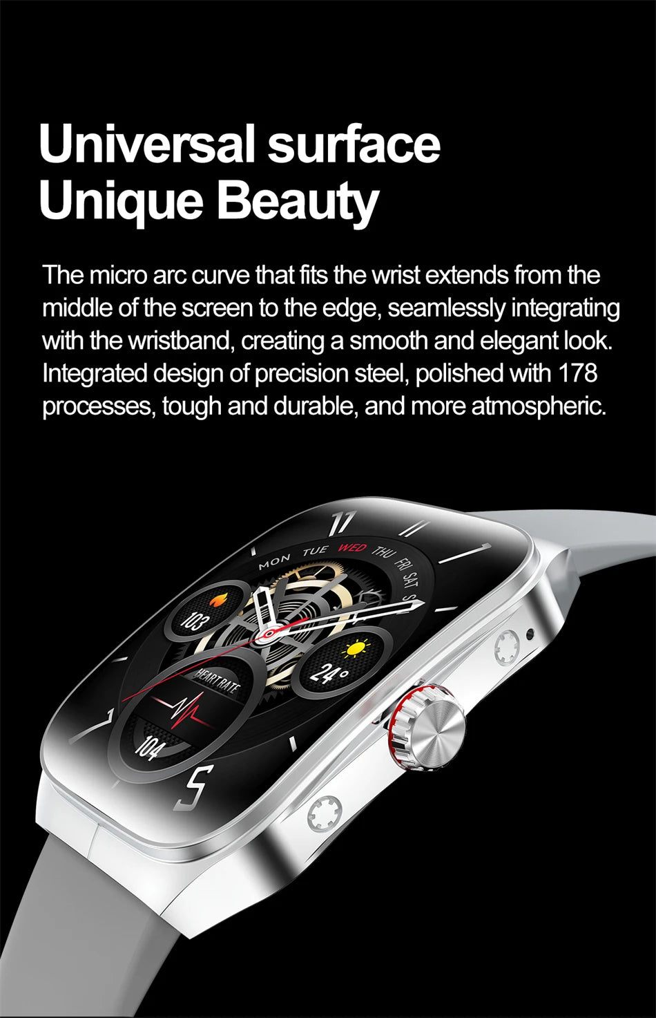 Smart Watch 1.95''AMOLED Curved Display BT Call NFCHeart Rate Monitor Multi-Sport Modes Fitness Tracker Smartwatch for Men Women