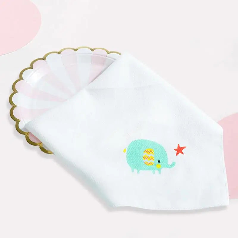 5Pcs/Lot Cartoon Print Saliva Towel Cotton Baby Bibs For Boys Girls Bibs Newborn Feeding Accessories Unisex Cute Bandana Bibs