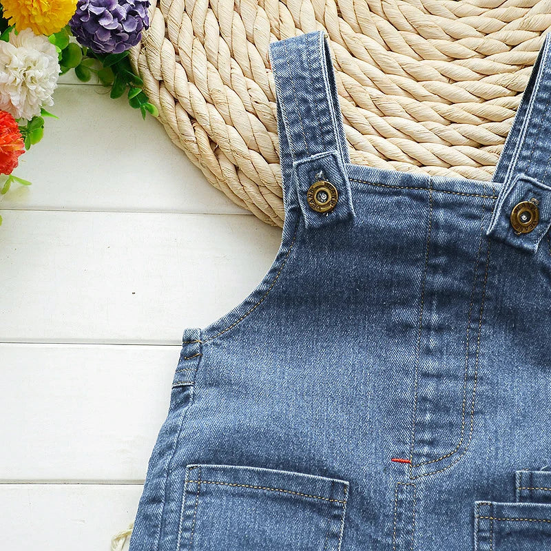 IENENS Boy Girl Overalls Toddler Clothes Child Jumpsuit Infant Denim Dungarees  Spring Autumn Baby Soft Jeans