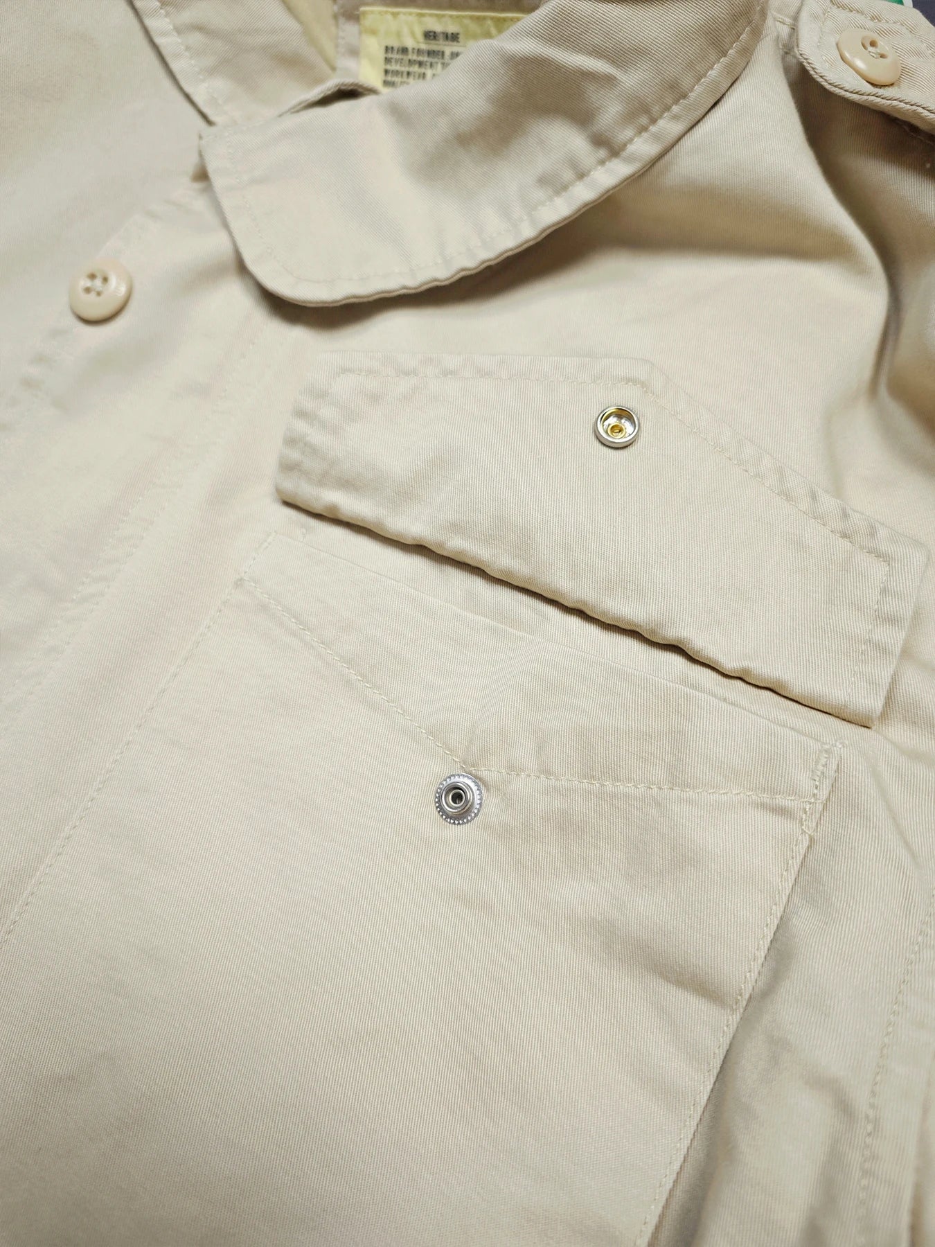 Men Old Money Style M65 Jacket Cream 100% Cotton Multi Pocket Lapel Collar Drawstring Business Casual Spring Autumn Outerwear