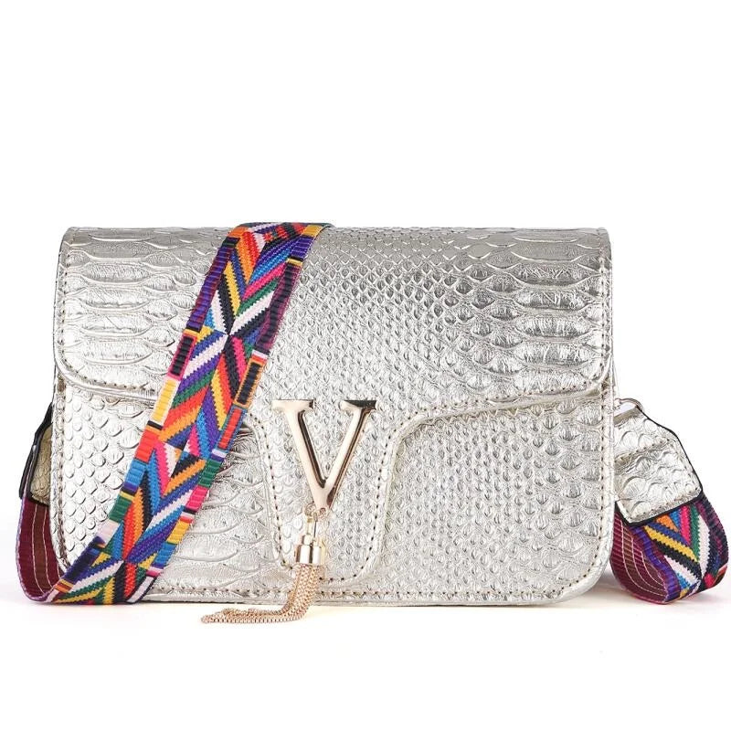 Crocodile Chain Small Crossbody Bags for Women,Black Luxury Brand Shoulder Bag,European Female Fashion Trend New Design Handbags
