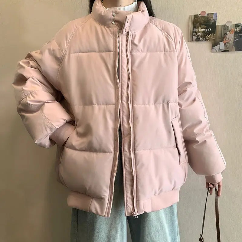 Down Cotton Jacket for Girls Winter Clothes 2025 New Loose Thickened Cotton Jacket Warm Cotton Jacket