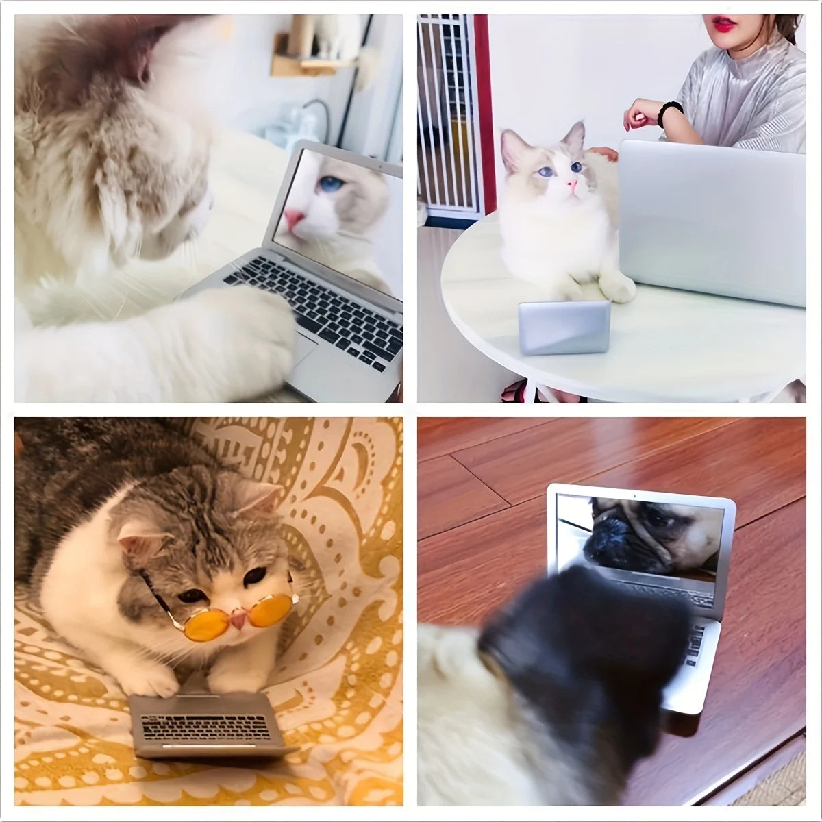Mini Portable Personal Makeup Mirror. Creative Mini Computer-Shaped Small Mirror. Portable Folding Mirror to Carry Around