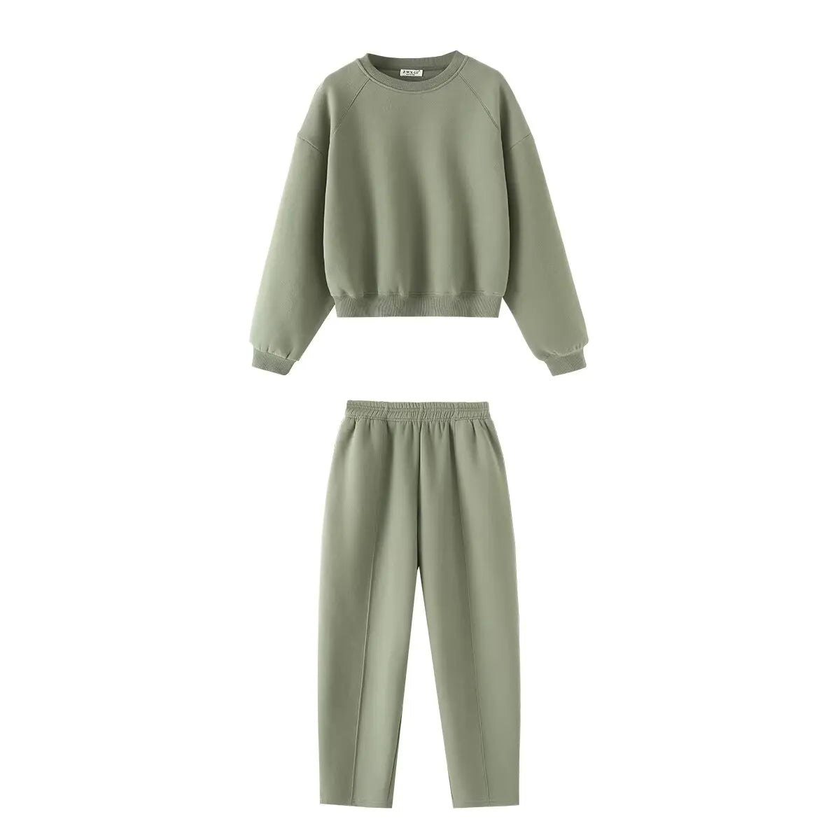 Tracksuits Set Woman 2024 Winter Cotton Solid Women's Suits Wide Baggy Pants Sportswear Women Sweater 2 Piece Set Women Outfits