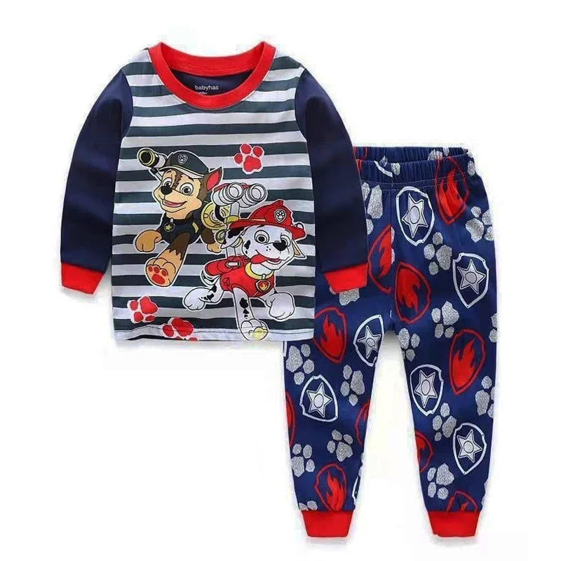 PAW Patrol New Spring Autumn Kids Pajamas Baby Boys Girls Cartoon Long Sleeve Round Neck Pyjamas Toddler Cotton Sleepwear Suits
