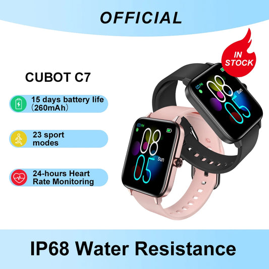 Cubot C7 IP68 Waterproof SmartWatch Heart Rate Monitor Fitness For Android IOS Sport Smart Watch for Men Women For Xiami Iphone