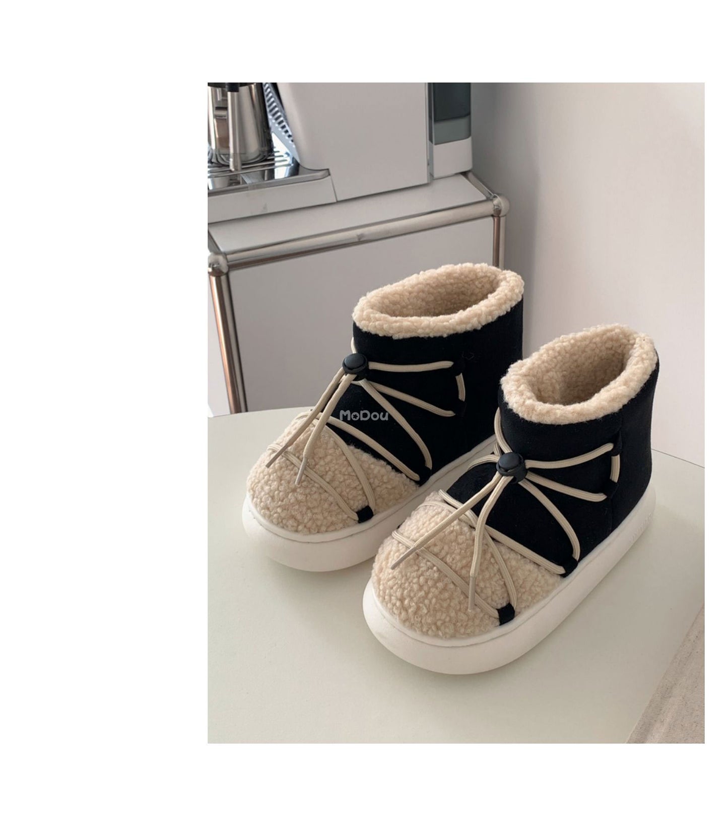 Winter New Warm Snow Boots 2025 Fur Design Women Short Boots Non-slip Light Comfortable Child Home Slippers High Top Shoe