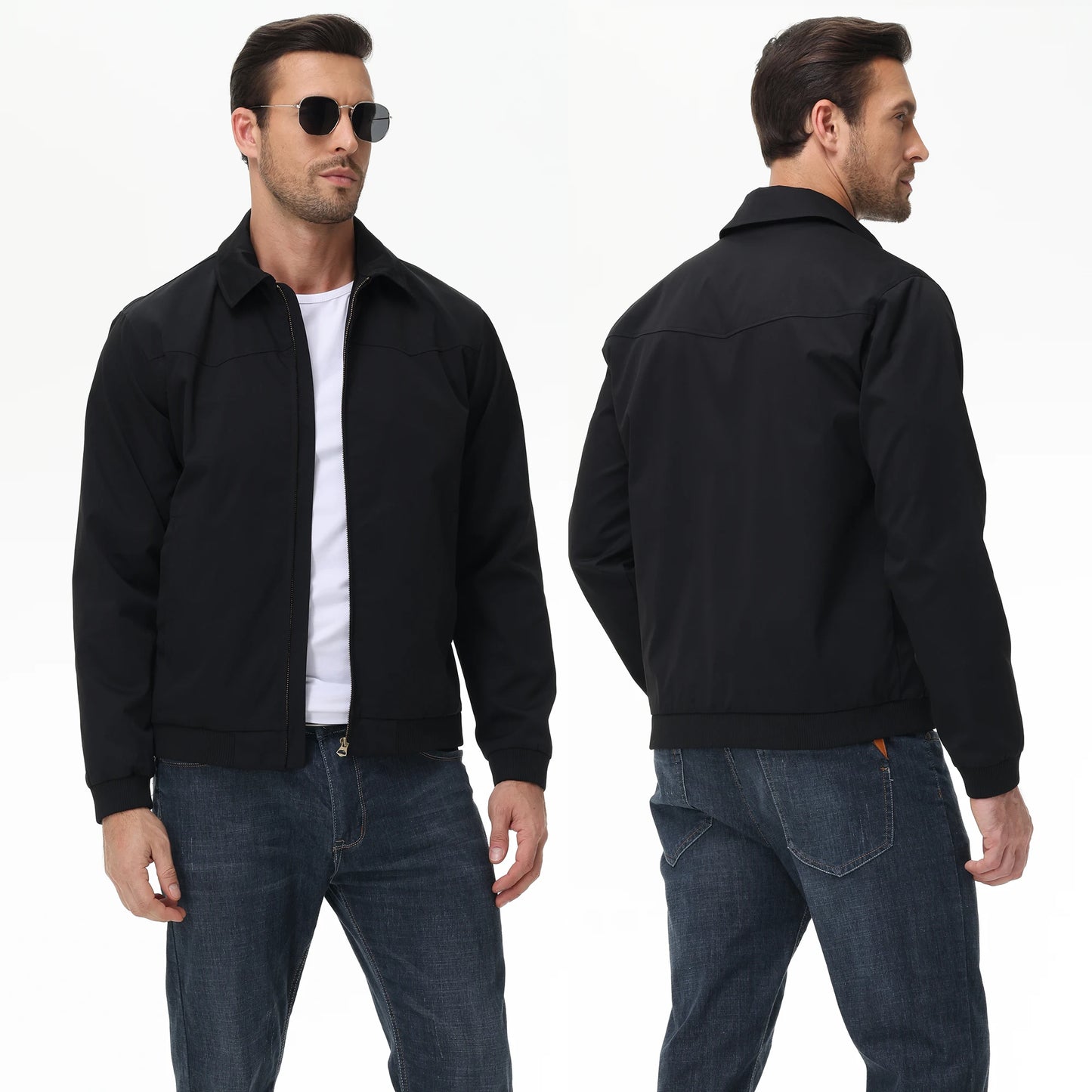 Mens Business Casual Jacket, Windbreaker Waterproof Fashion Coat, Cargo Jacket for Daily Outdoor Travel Autumn Winter