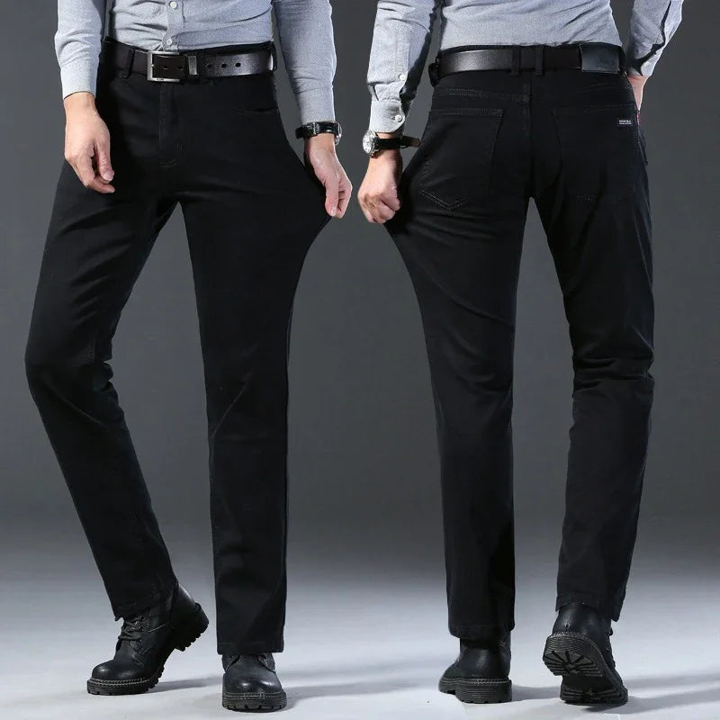 Men Classic Advanced Fashion Brand Jeans Jean Homme Man Soft Stretch Black Biker Masculino Denim Trousers Mens Pants Overalls