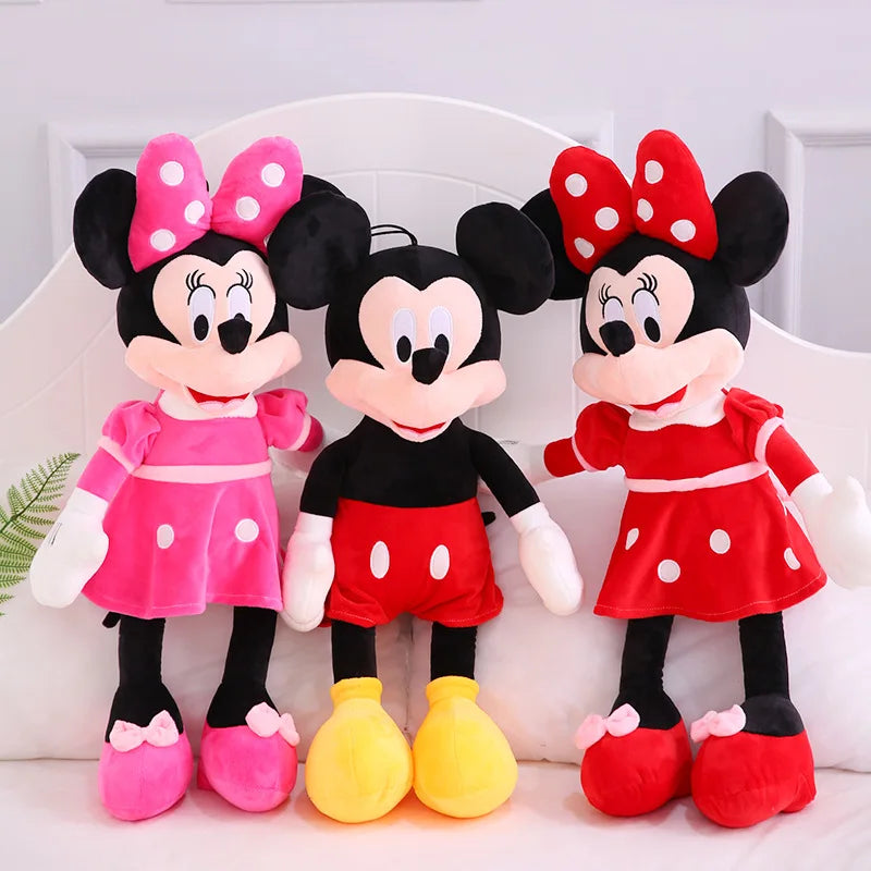 Disney Anime Mickey Mouse 30-120cm Minnie Mouse Plush Toy Couple Grab Doll Machine Girl Sofa Throw Pillow Kids Toy Christma Gift