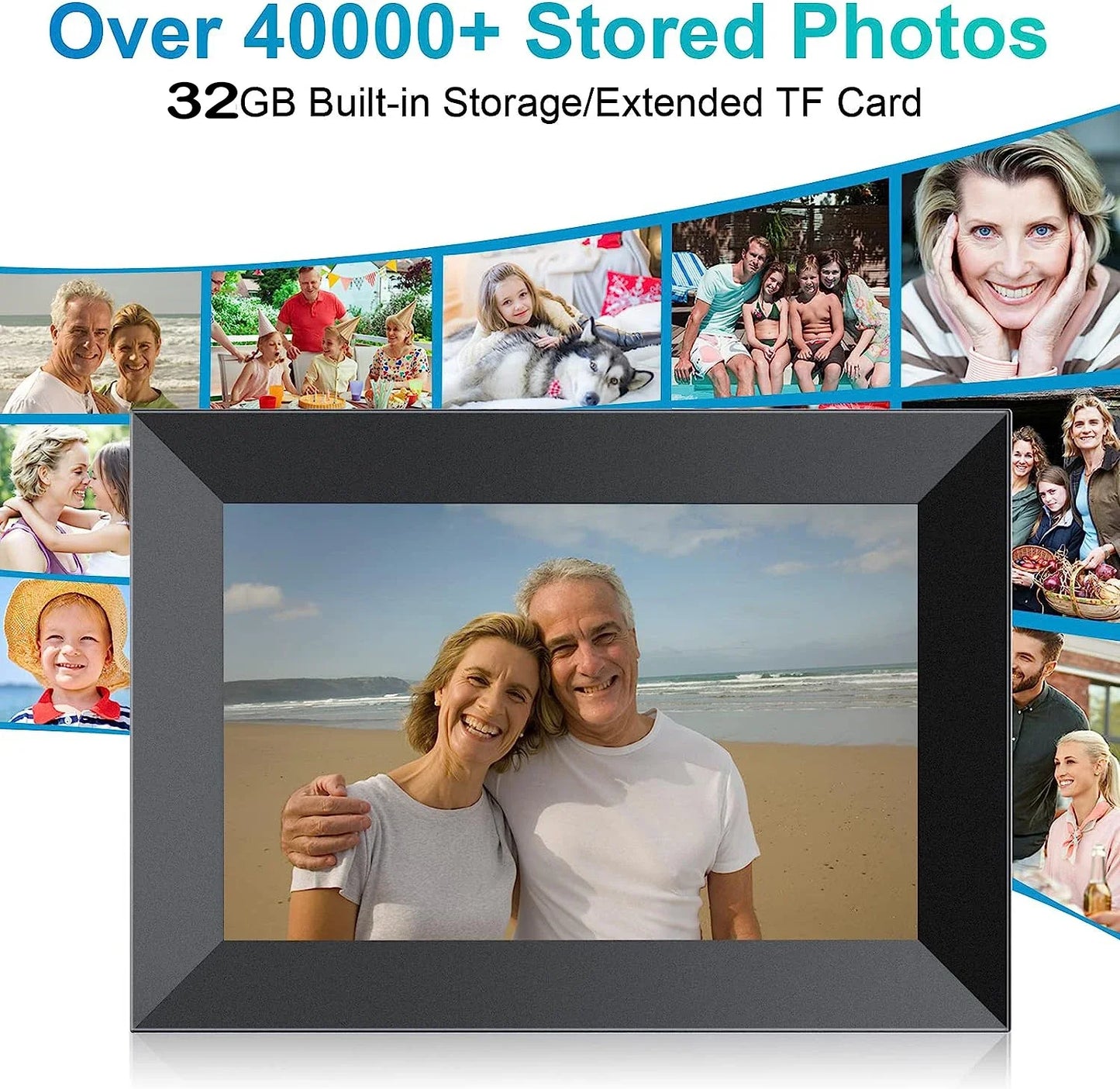 Frameo 10.1 Inch Smart WiFi Photo Frame Digital Picture Frame HD IPS Touch-screen 32 GB