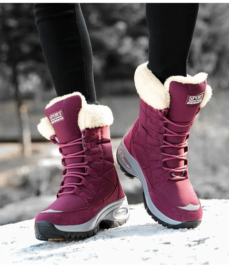 Women's Boots Winter High Quality Keep Warm Mid-Calf Waterproof Snow Boots Women Comfortable Ladies Thigh High Hiking Boots
