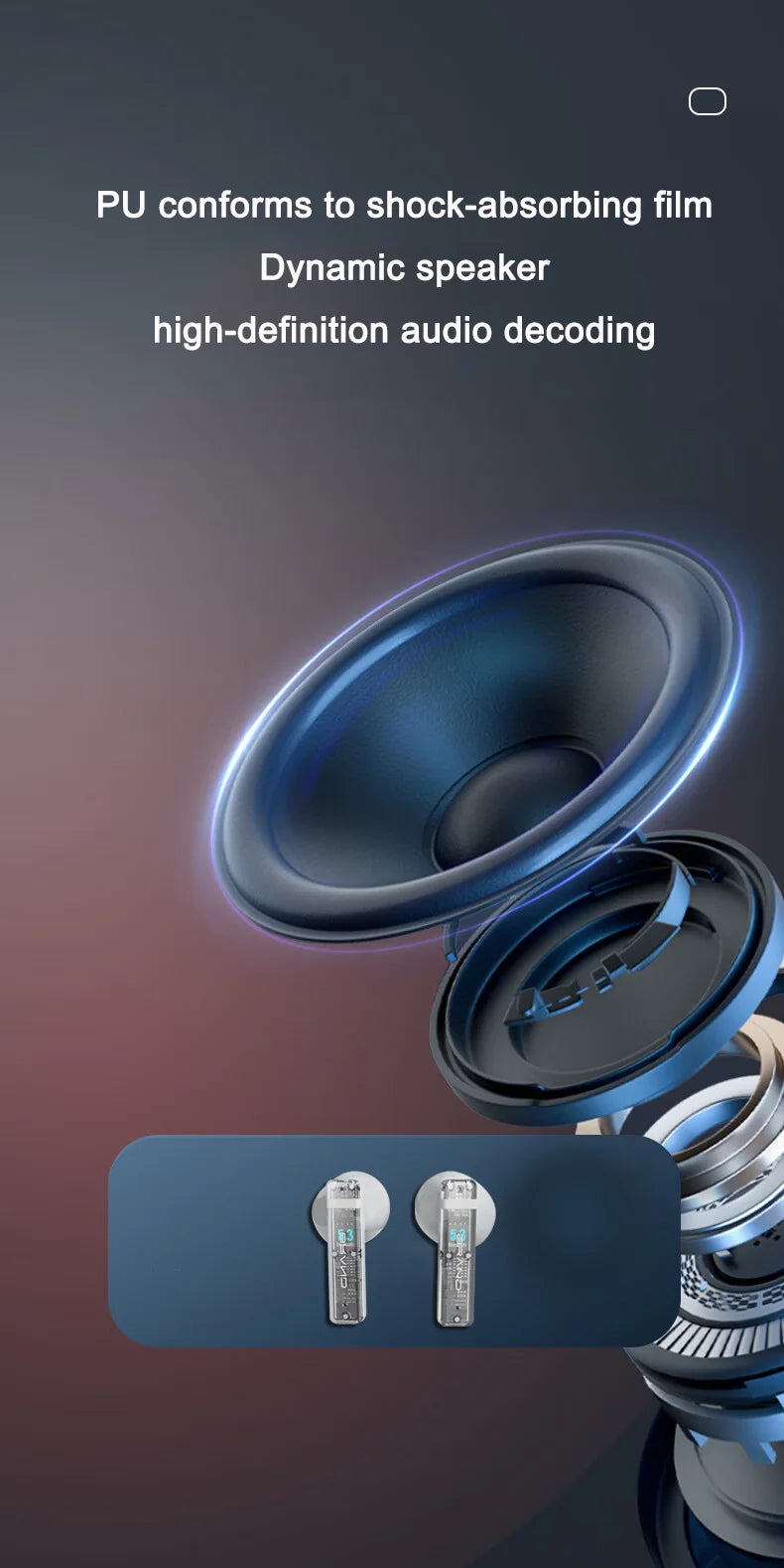 Bluetooth Touch Screen Earphone Noise Reduction Half In Ear Style Multi Function Long Battery Life Listen Music Phone Call