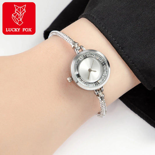 Women's Light Luxury High Sense Watch Simple and Fashionable Women's Small Disc Stainless Steel Chain Quartz Watch Reloj