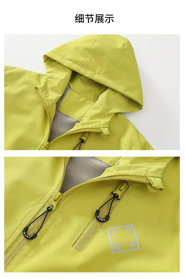 Autumn Winter Teen Boys Jacket Thick Fleece Windproof Warm Hooded Sports Coat For 4-14 Years Kids Clothes Children Outerwear Top