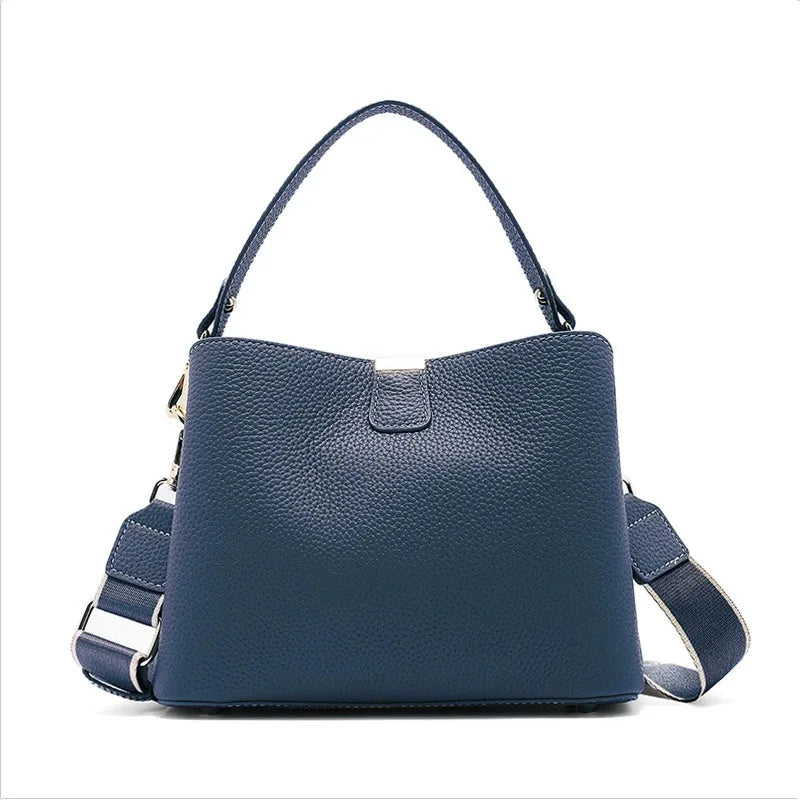 Retro bucket bag women's fashionable handbag large capacity new single shoulder crossbody bag Soft Leather multi-color wallet