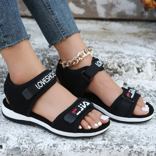 Sandalias Planas Deportivas Para Mujer, Zapatos De Moda, Zapatillas De Malla Para Caminar, Correr, Playa, Tendencia sandal