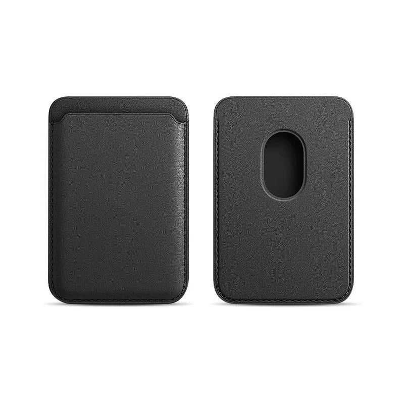 Magnetic Leather Card Sleeve Card holder for Phone 17 16 15 14 13 12, Men & Women Adhesive Back Case, Portable Card Pocket Cover