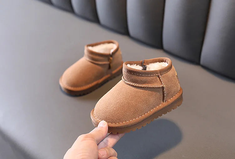 Children Snow Boots Girls Fashion Warm Plush Winter Boots Boys Wearable Soft Sole Snow Boots Size 15-30