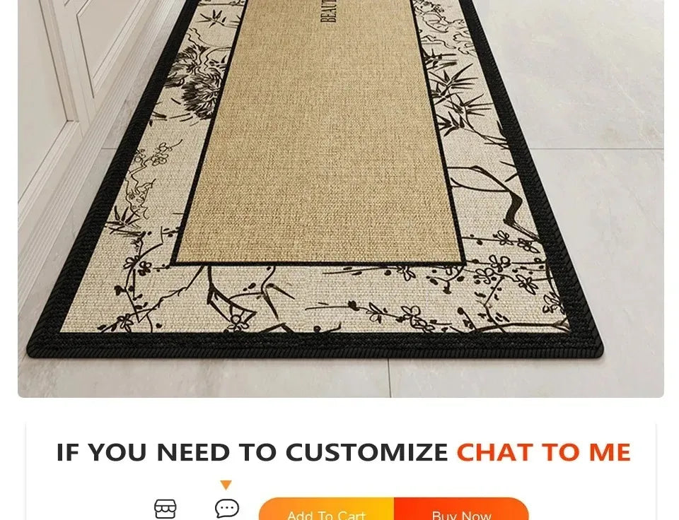 Kitchen Floor Mat Stain-resistant and Wear-resistant Carpet Home Decor Rug Soft and Comfortable Loop Fleece Carpets