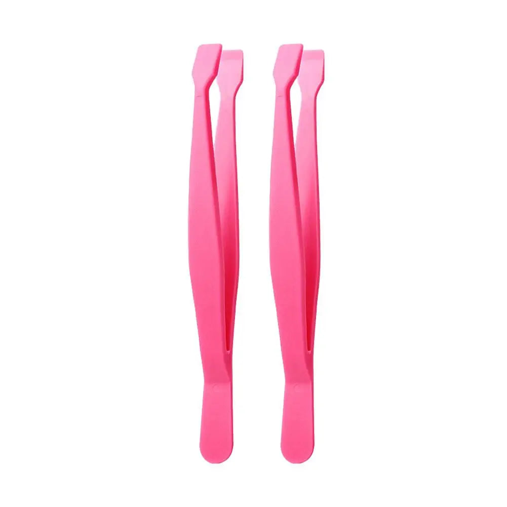 Flat Head Eyelash Tweezers for DIY Cluster Lashes, Anti-Adhesive Lash Applicator Tool, Safe Makeup Tool for Beginners