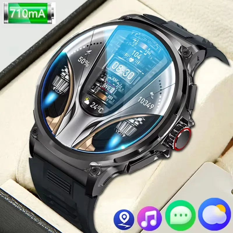 2024 New 1.85-inch Ultra HD Smart Watch Men 710mAh GPS Track HD Bluetooth Call Large Battery Sports Fitness Tracker Smartwatch