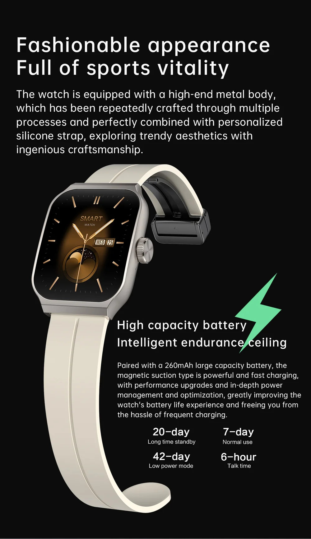 New AMOLED Smart Watch 1.96inch 3D Flexible Curved Screen Bluetooth Call Heart Rate NFC Waterproof Smartwatch For Android IOS